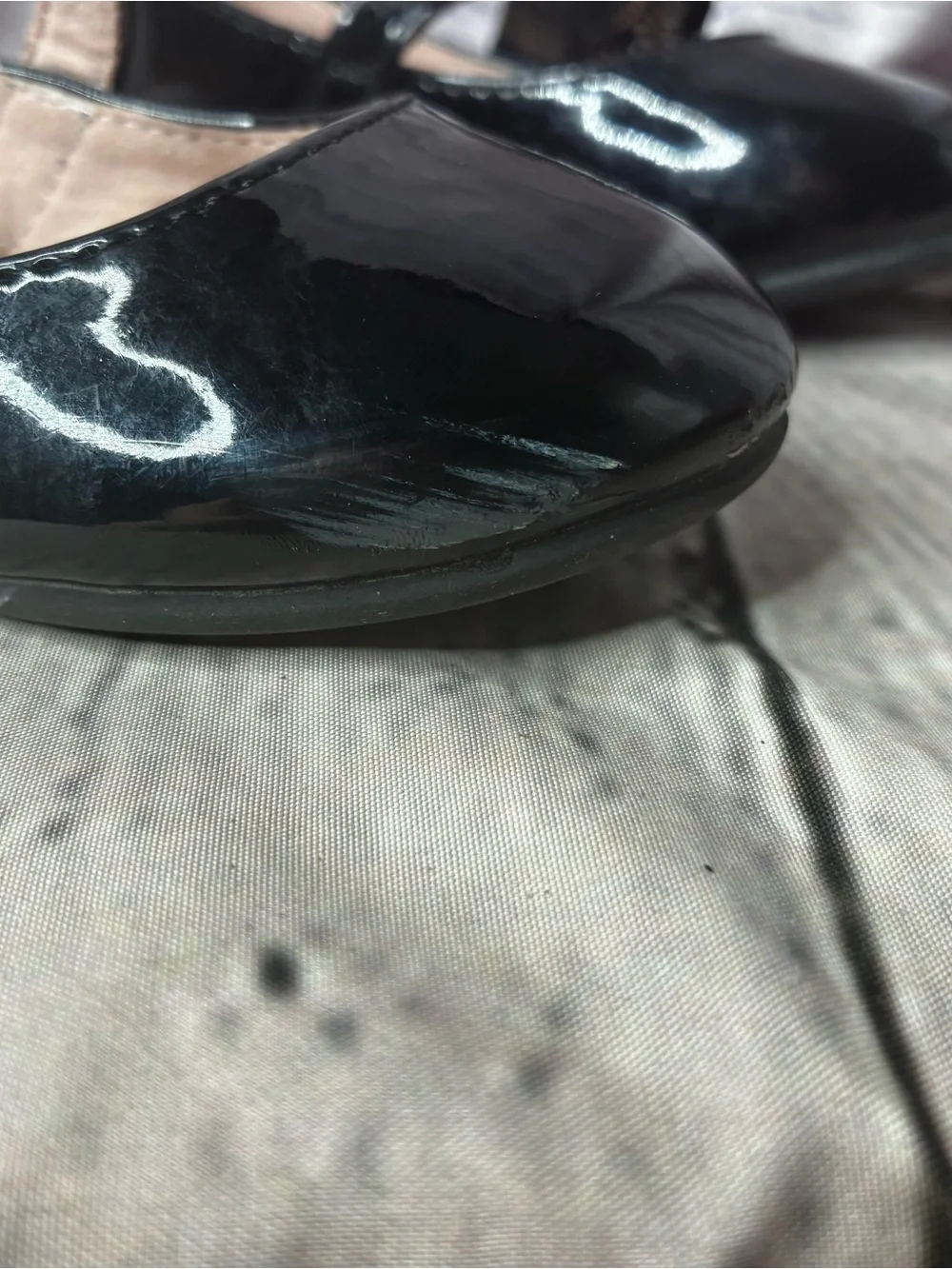 5/$20 Coquette Dark Balletcore Goth Glam Black Patent Mary Janes Glitter Bow‎ 6